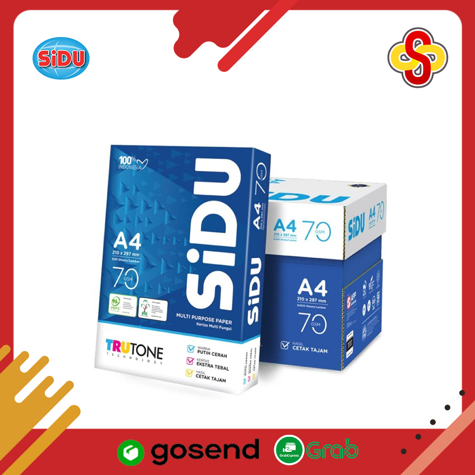 Kertas HVS SiDU A4 70 gsm 1 Rim Isi 500 Lembar