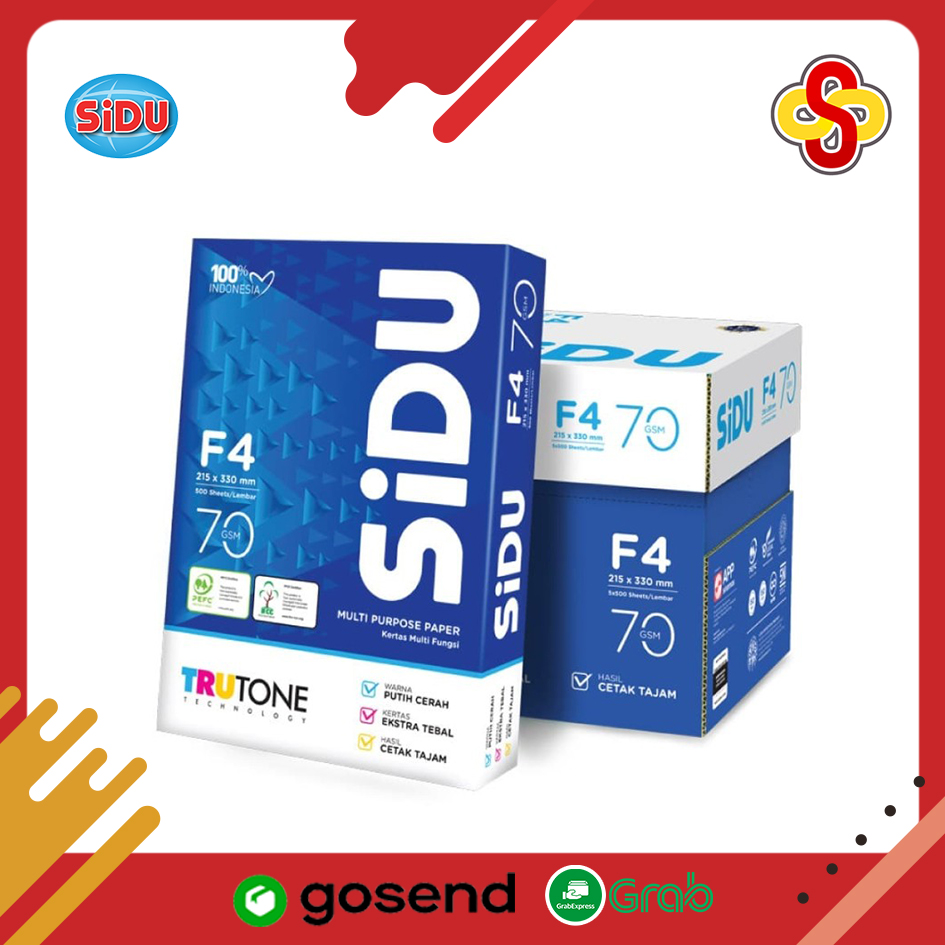 Kertas HVS SiDU F4 70 gsm 1 Rim Isi 500 Lembar